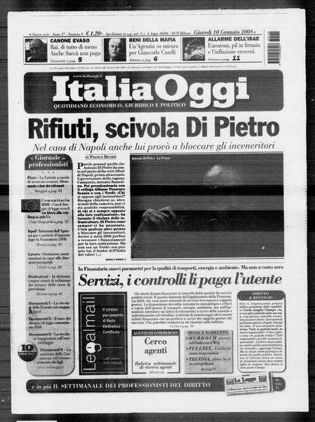 Italia oggi : quotidiano di economia finanza e politica